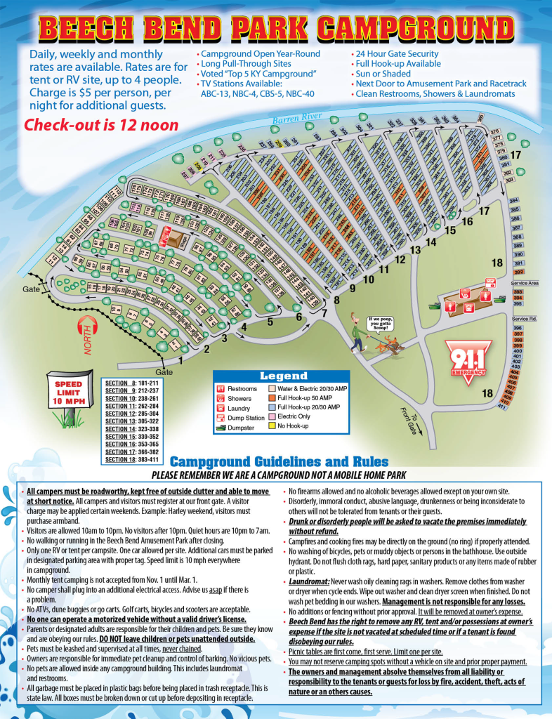 Beech Bend Camp Map 2023 - Beech Bend Park